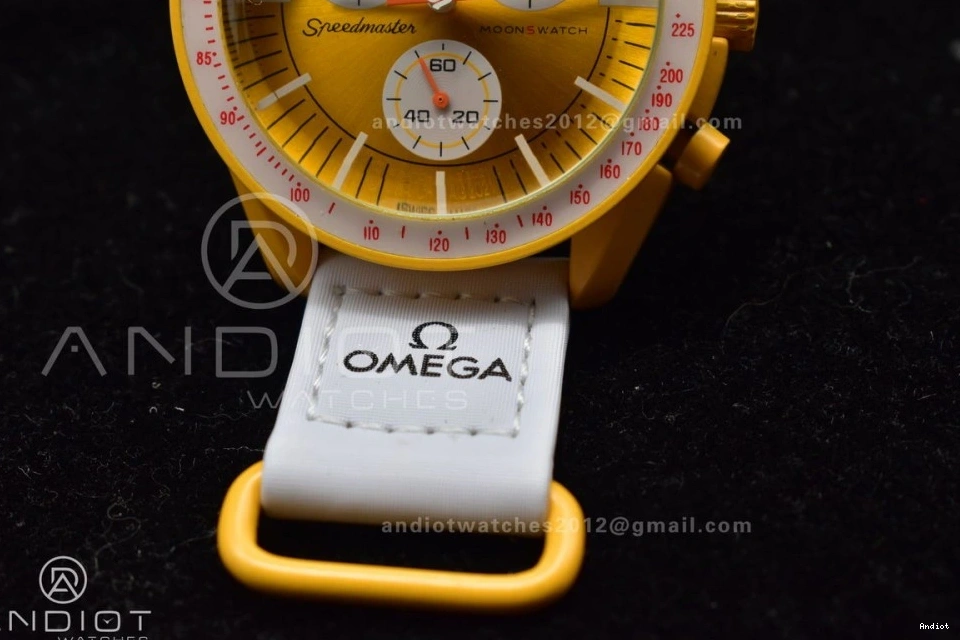 Strap Nylon to Omega on Bioceramic Sun Quartz Moonwatch Swatch x Mission the 0122
